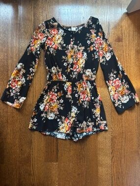 Floral long sleeve romper